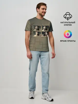 Мужская базовая футболка / Амели. Малина