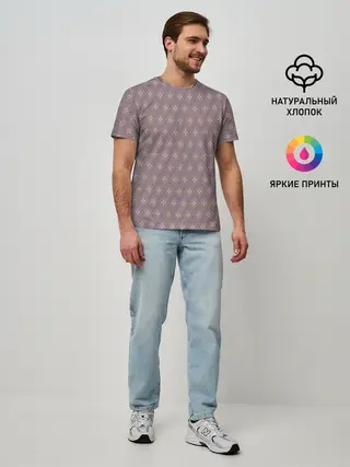 Мужская базовая футболка / Тонкие ромбы