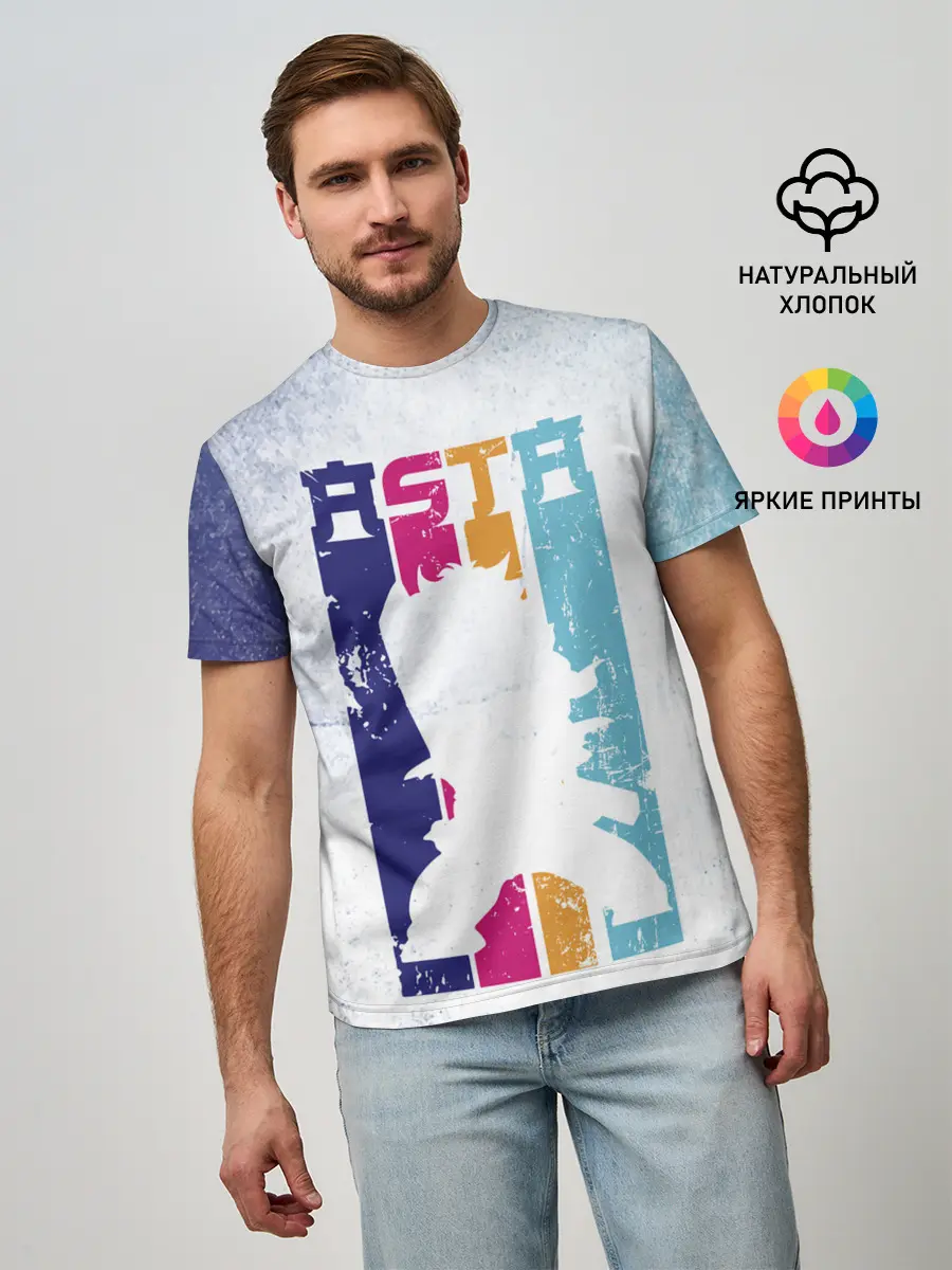 Мужская базовая футболка / Стена Аста Чёрный клевер