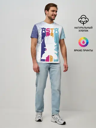 Мужская базовая футболка / Стена Аста Чёрный клевер