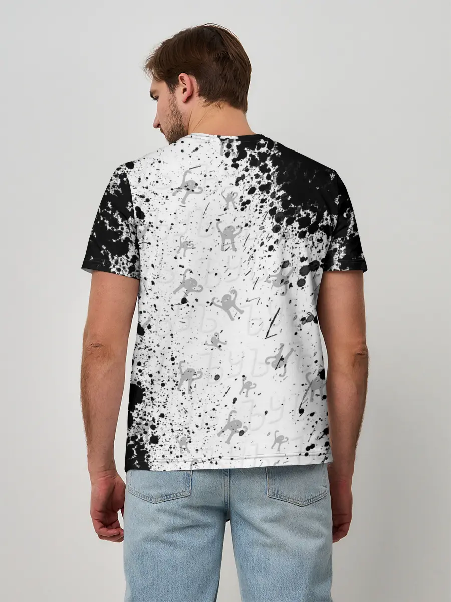 Мужская базовая футболка / ЪУЪ СЪУКА брызги красок