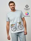Мужская базовая футболка / акварельный велосипед
