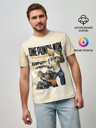Мужская базовая футболка / Генос киборг One Punch-Man
