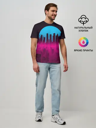 Мужская базовая футболка / НЕОНОВЫЙ ГОРОД
