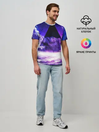 Мужская базовая футболка / Космический треугольник