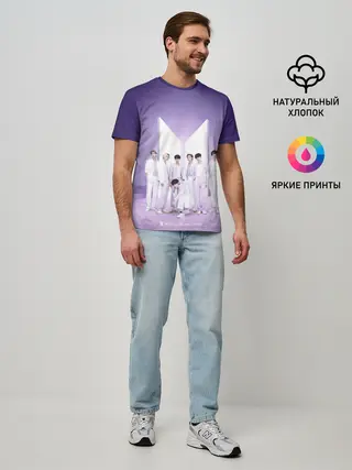 Мужская базовая футболка / BTS. Purple
