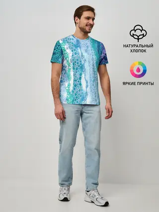 Мужская базовая футболка / Водопад красочной пены