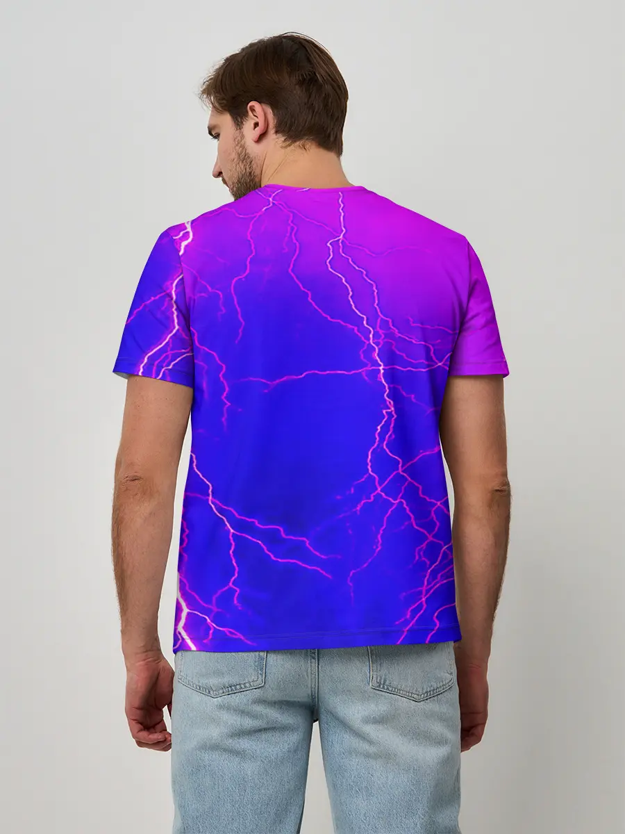 Мужская базовая футболка / НЕОНОВАЯ МОЛНИЯ