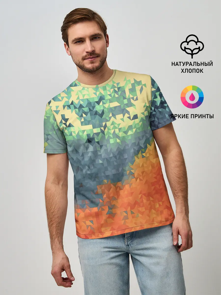 Мужская базовая футболка / Стихия: лед и пламя