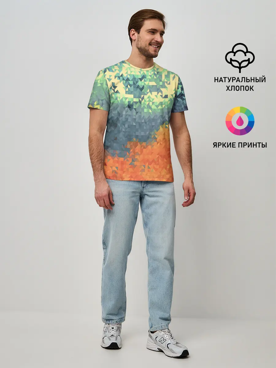 Мужская базовая футболка / Стихия: лед и пламя