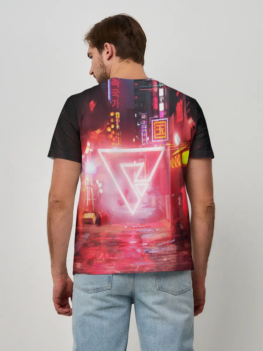 Мужская базовая футболка / КИБЕР НЕОН