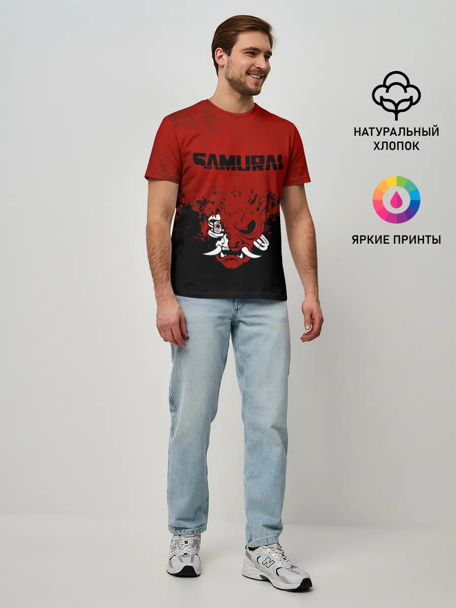 Мужская базовая футболка / Cyberpunk 2077 | Samurai.