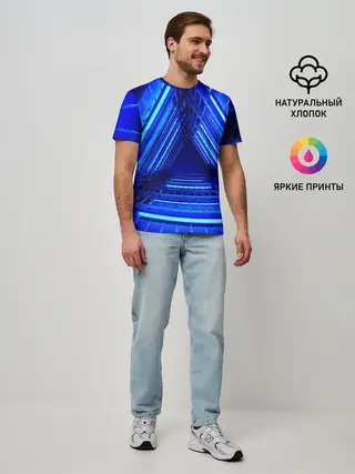 Мужская базовая футболка / Неоновый тоннель