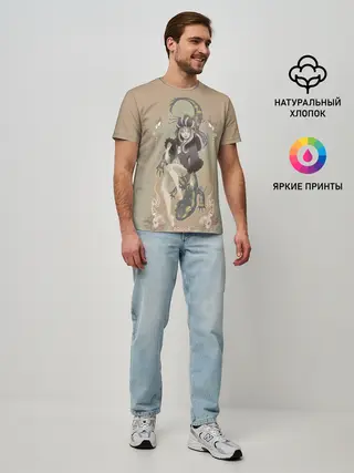 Мужская базовая футболка / Девушка ящерица