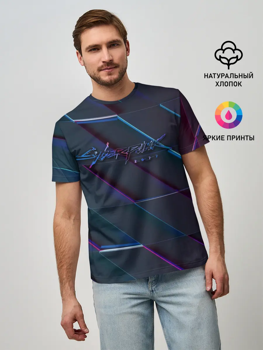 Мужская базовая футболка / Cyberpunk 2077