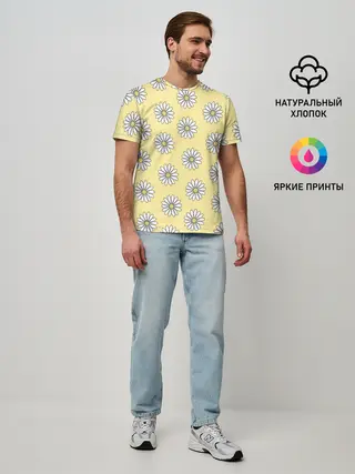 Мужская базовая футболка / Ромашки | 2