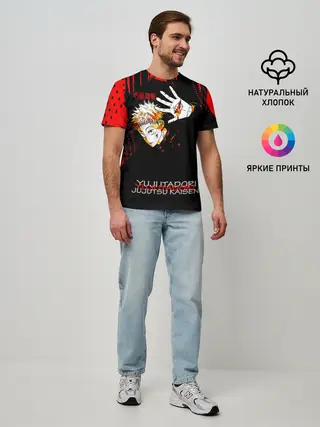 Мужская базовая футболка / Итадори Юдзи Магическая битва