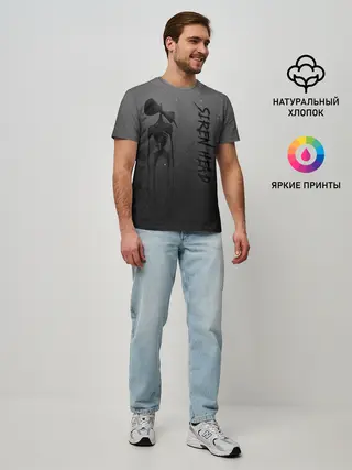 Мужская базовая футболка / Gray Siren head