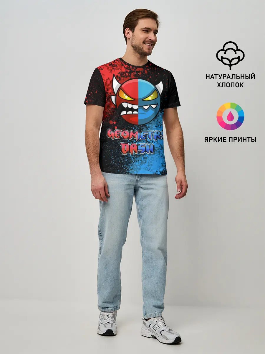 Мужская базовая футболка / Geometry Dash