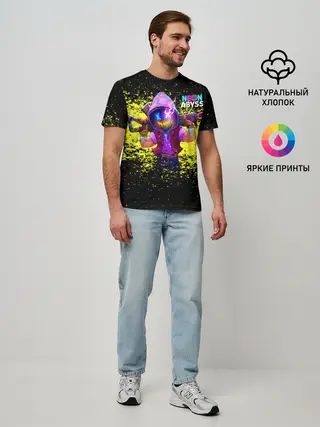 Мужская базовая футболка / Neon Abyss