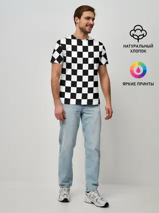 Мужская базовая футболка / Шахматка
