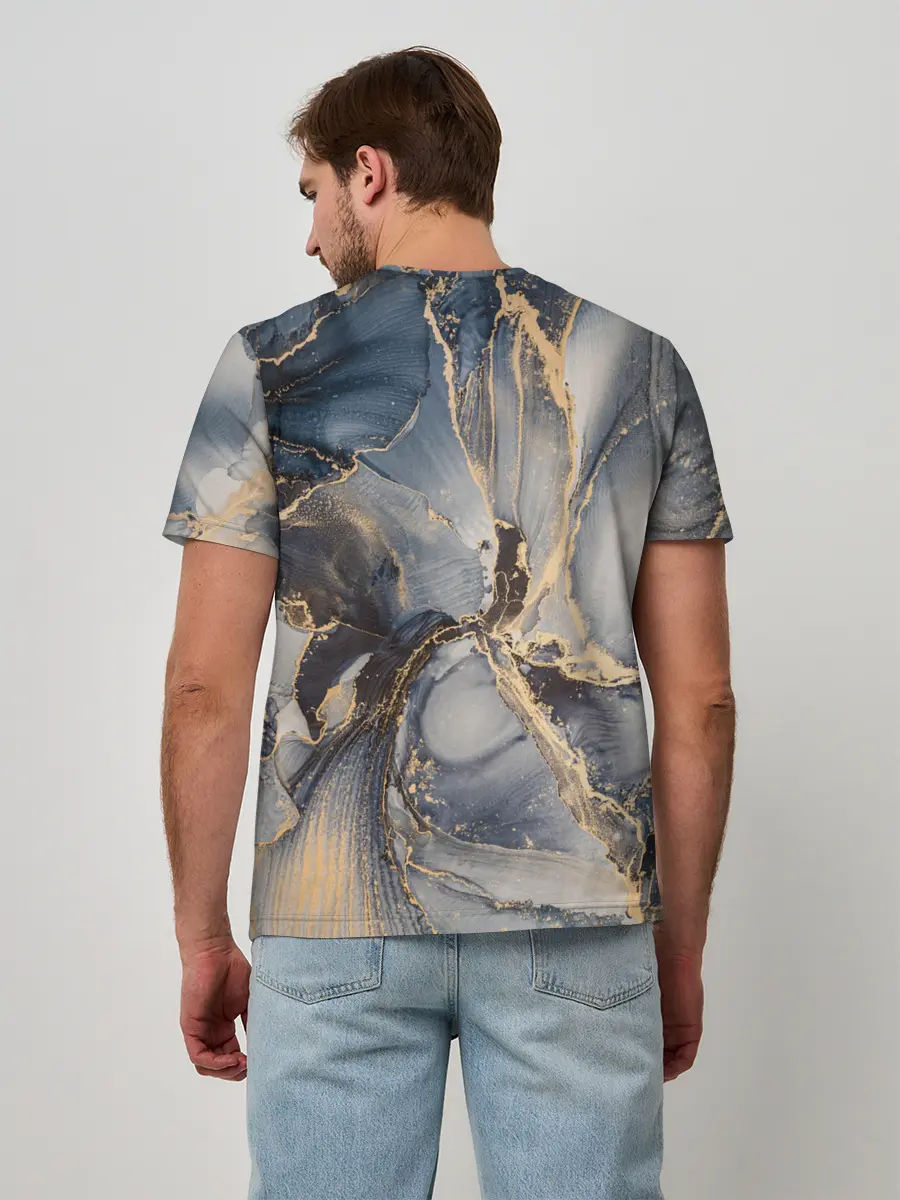 Мужская базовая футболка / Fluid art ink mix