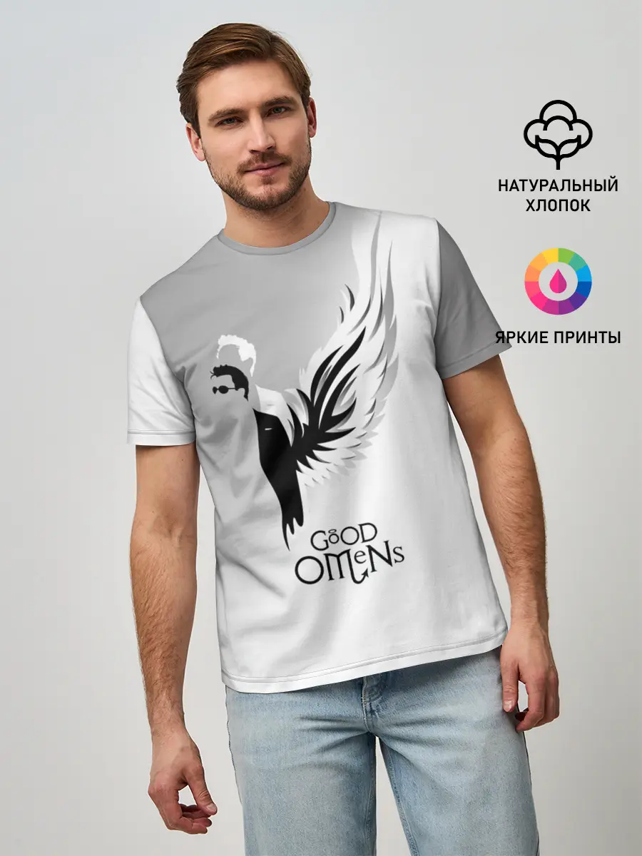 Мужская базовая футболка / Good Omens