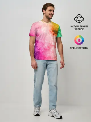 Мужская базовая футболка / Радужный дым