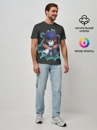 Мужская базовая футболка / Мегуми два волка Магическая битва