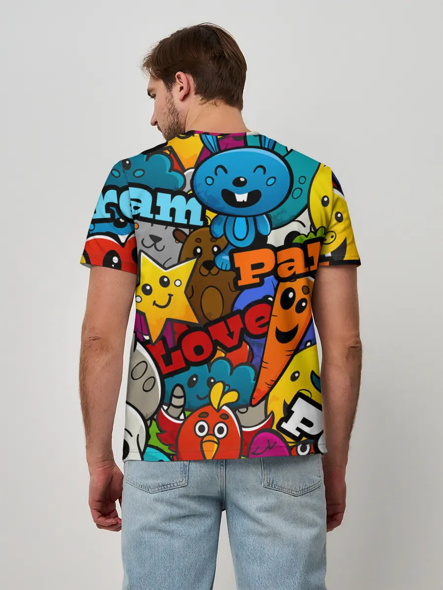 Мужская базовая футболка / LOVE | PEACE | PARTY