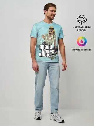Мужская базовая футболка / Grand Theft Auto 5 девушка