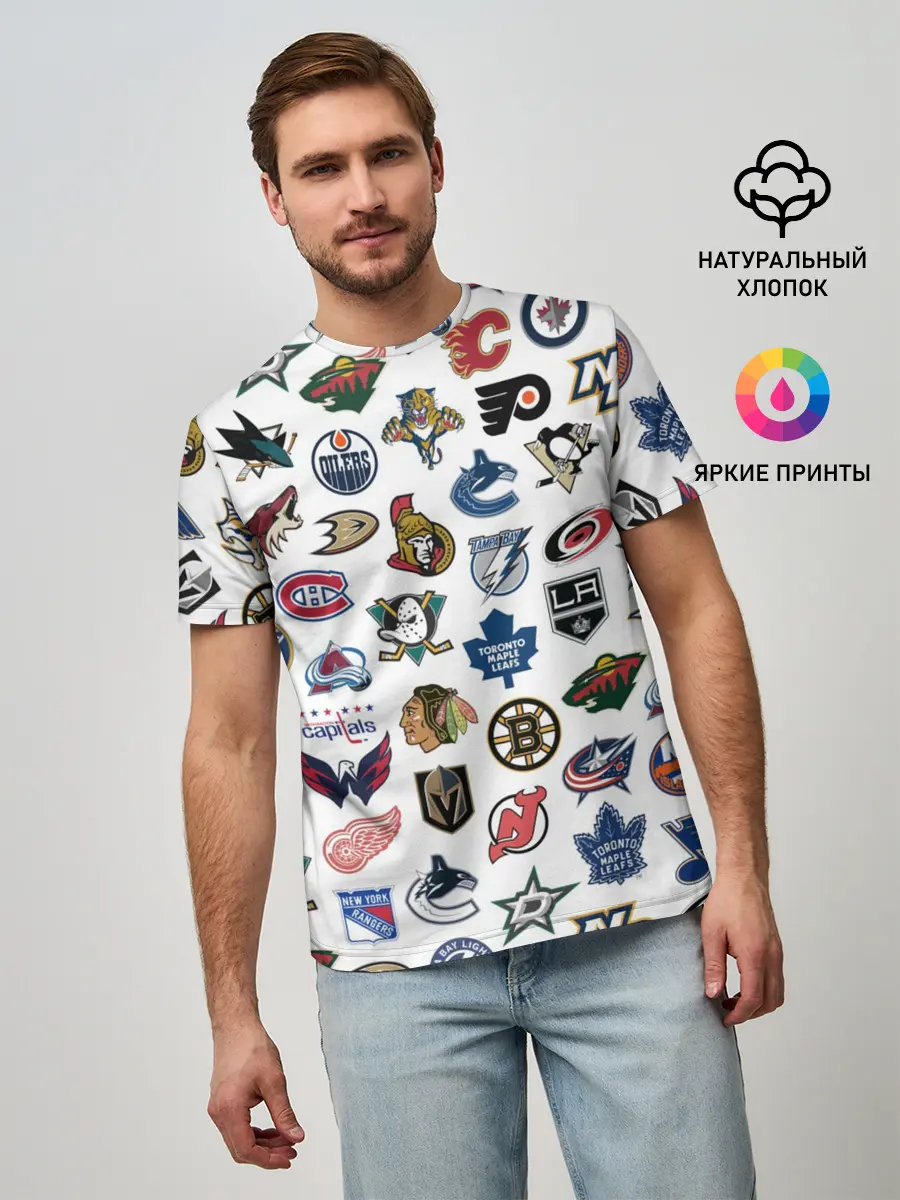 Мужская базовая футболка / Логотипы НХЛ