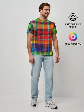 Мужская базовая футболка / Неоновая сетка