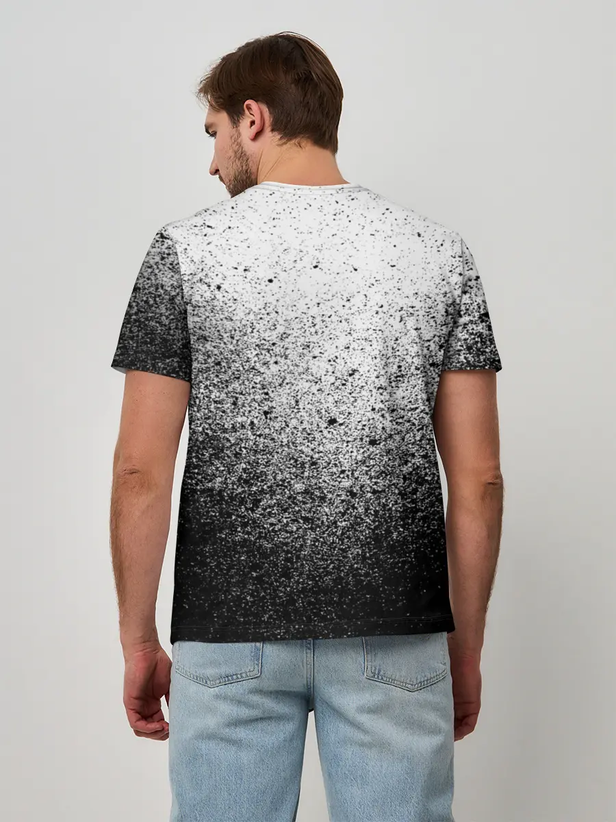 Мужская базовая футболка / БРЫЗГИ КРАСОК ЧЁРНЫЙ