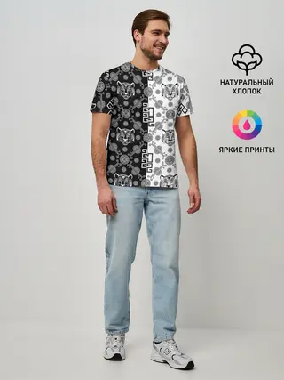 Мужская базовая футболка / Тигры в китайском стиле
