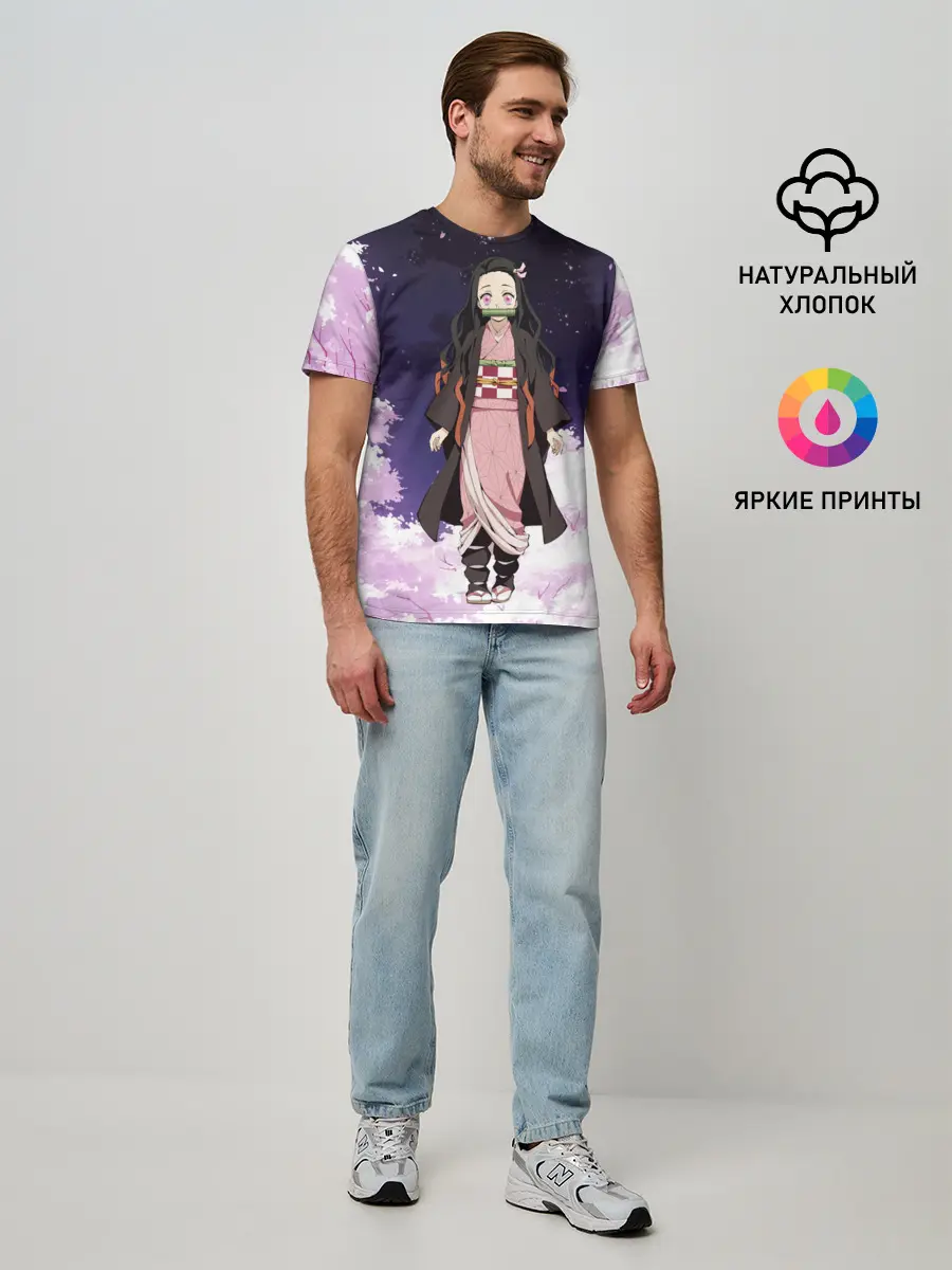 Мужская базовая футболка / Незуко