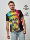Мужская базовая футболка / Череп-анаглиф