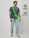 Мужская базовая футболка / ЗЕЛЕНЫЙ РАЗЛОМ | 3Д РАЗЛОМ