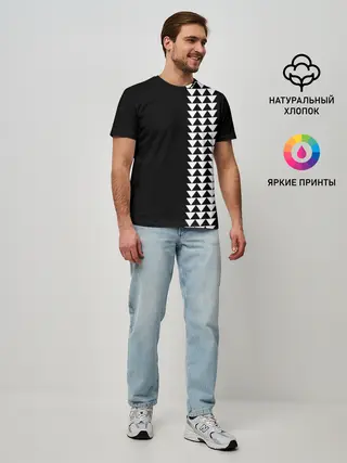 Мужская базовая футболка / Джейсон Момоа тату узор