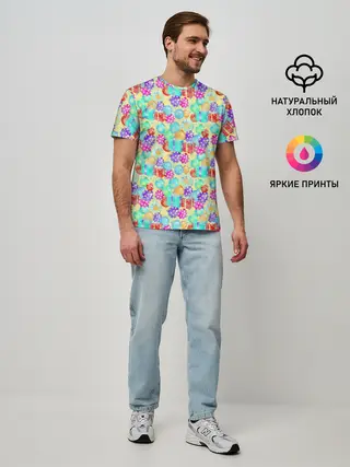 Мужская базовая футболка / Новогодние Игрушки и Подарки