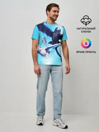 Мужская базовая футболка / Как приручить дракона