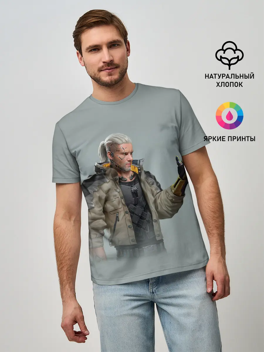 Мужская базовая футболка / КиберГеральт