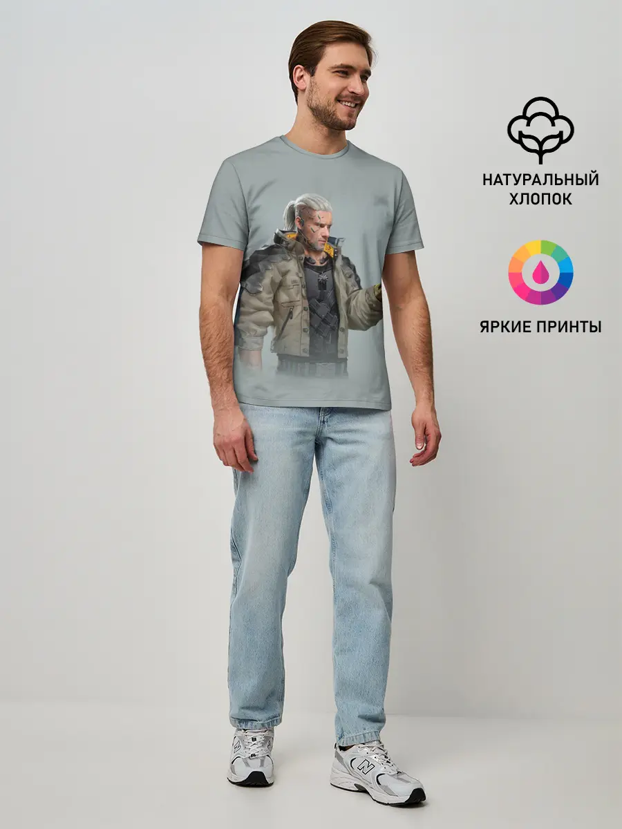 Мужская базовая футболка / КиберГеральт