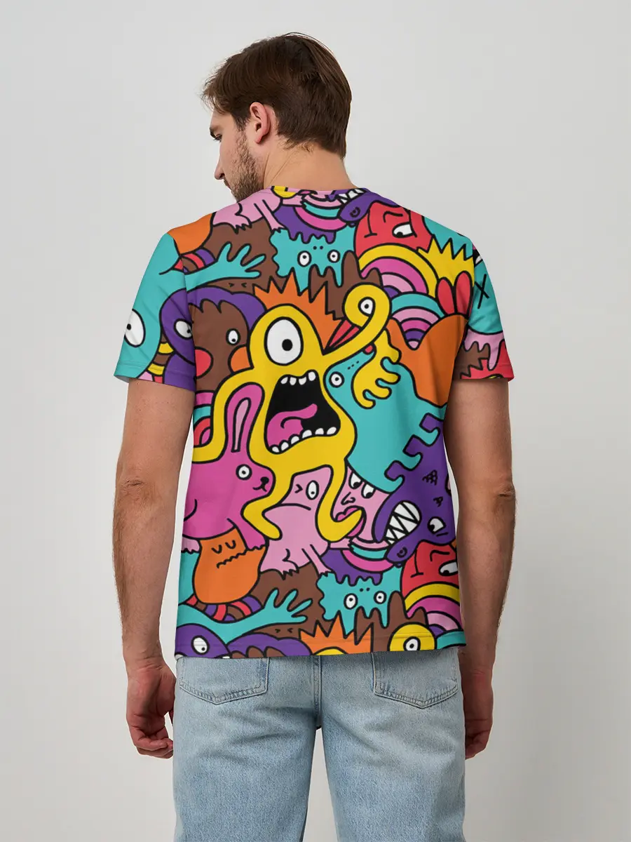 Мужская базовая футболка / crazy abstraction