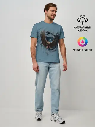 Мужская базовая футболка / ОРЕЛ СКВОЗЬ ТКАНЬ