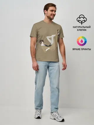 Мужская базовая футболка / Осаму на спине