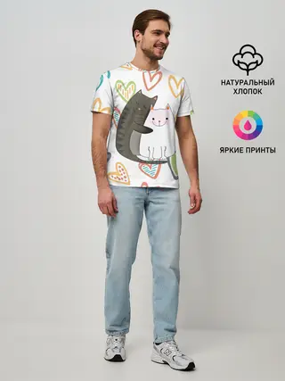 Мужская базовая футболка / Сладкая парочка