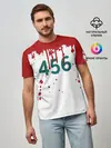 Мужская базовая футболка / ИГРА В КАЛЬМАРА ПЕРСОНАЖ 456 КРОВЬ