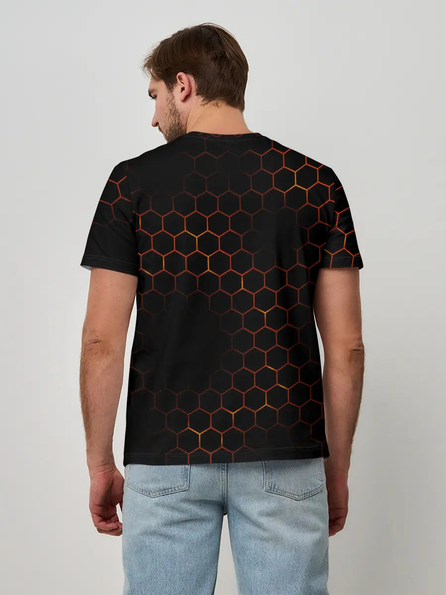 Мужская базовая футболка / ОГНЕННЫЕ СОТЫ | FIRE COMBS