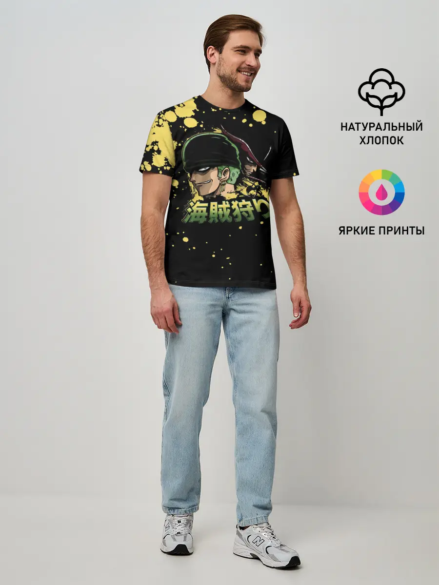 Мужская базовая футболка / Зоро One Piece. Большой куш